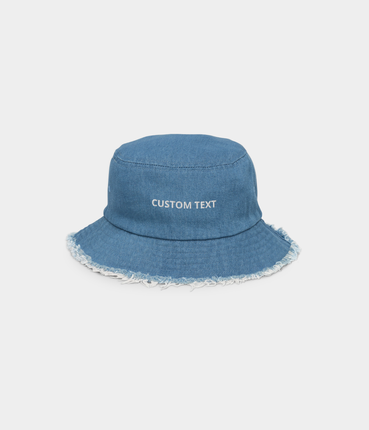 CUSTOM DISTRESSED DENIM BUCKET.-CAPS