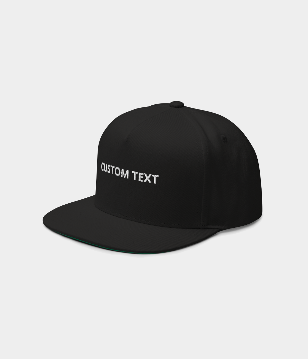 CUSTOM FLAT BILL CAP.-CAPS