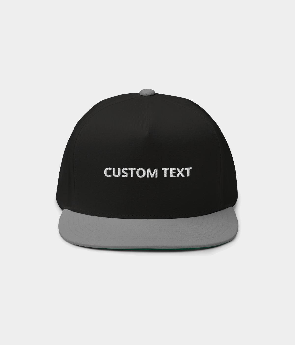 CUSTOM FLAT BILL CAP.-CAPS