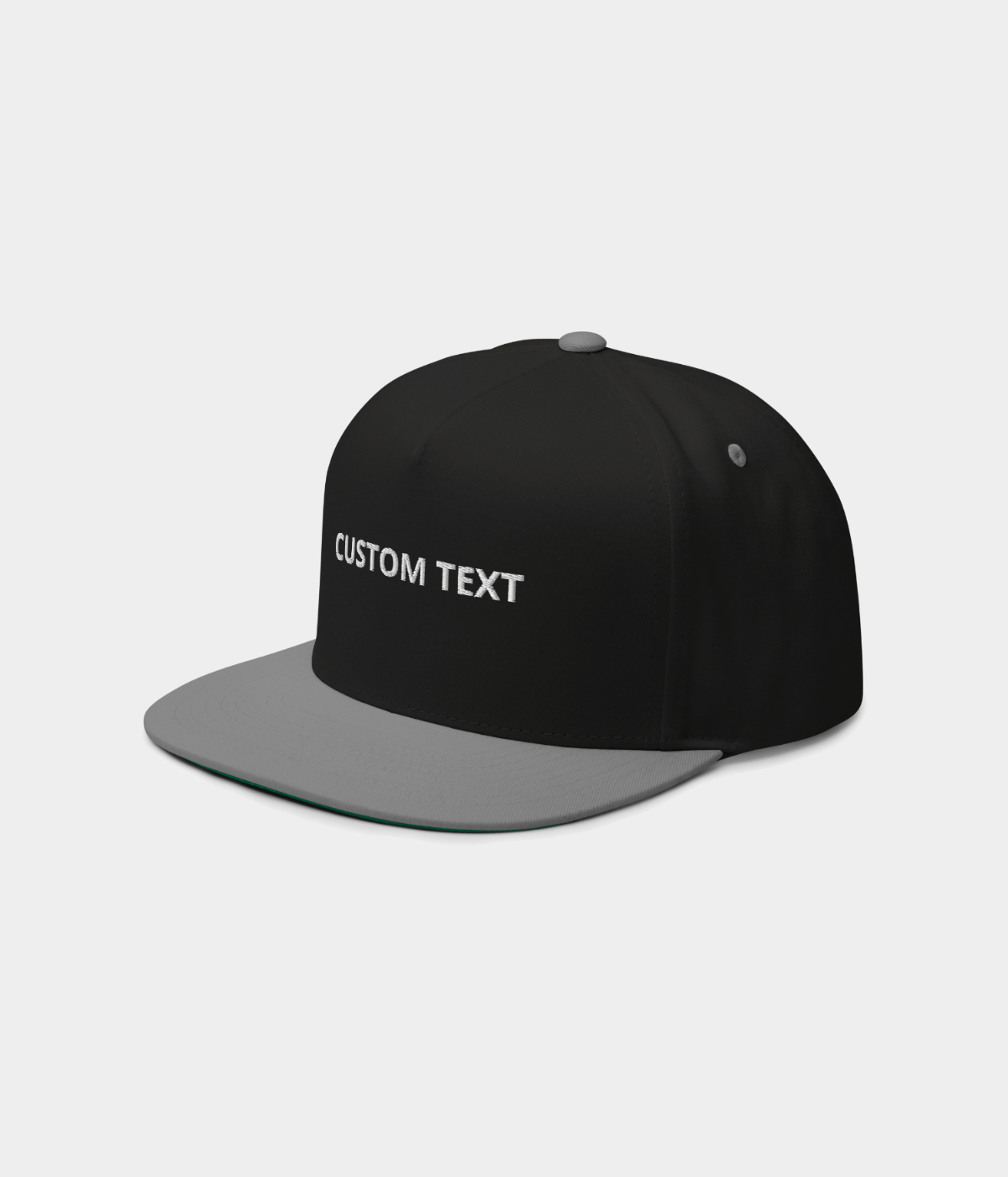 CUSTOM FLAT BILL CAP.-CAPS