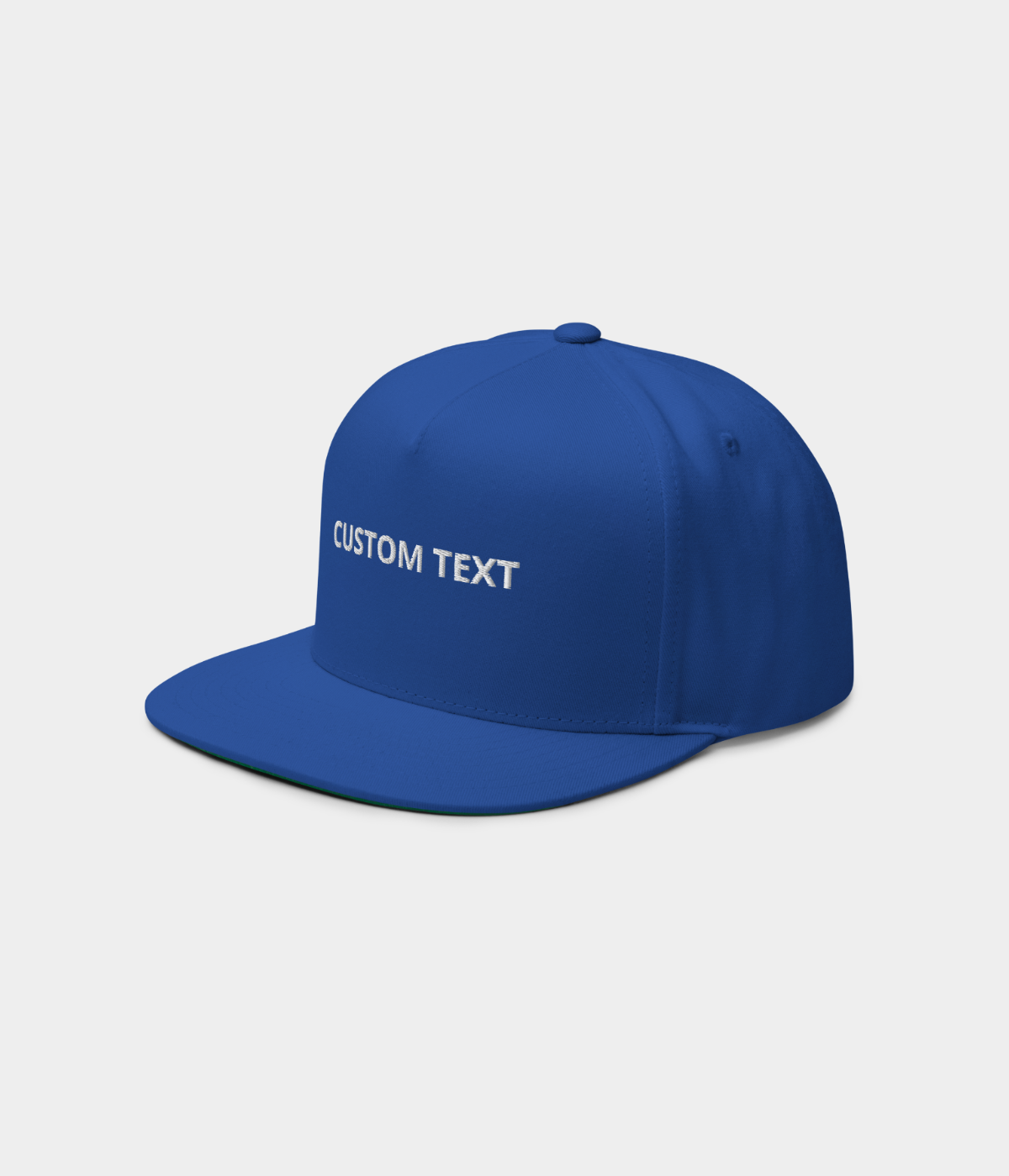 CUSTOM FLAT BILL CAP.-CAPS