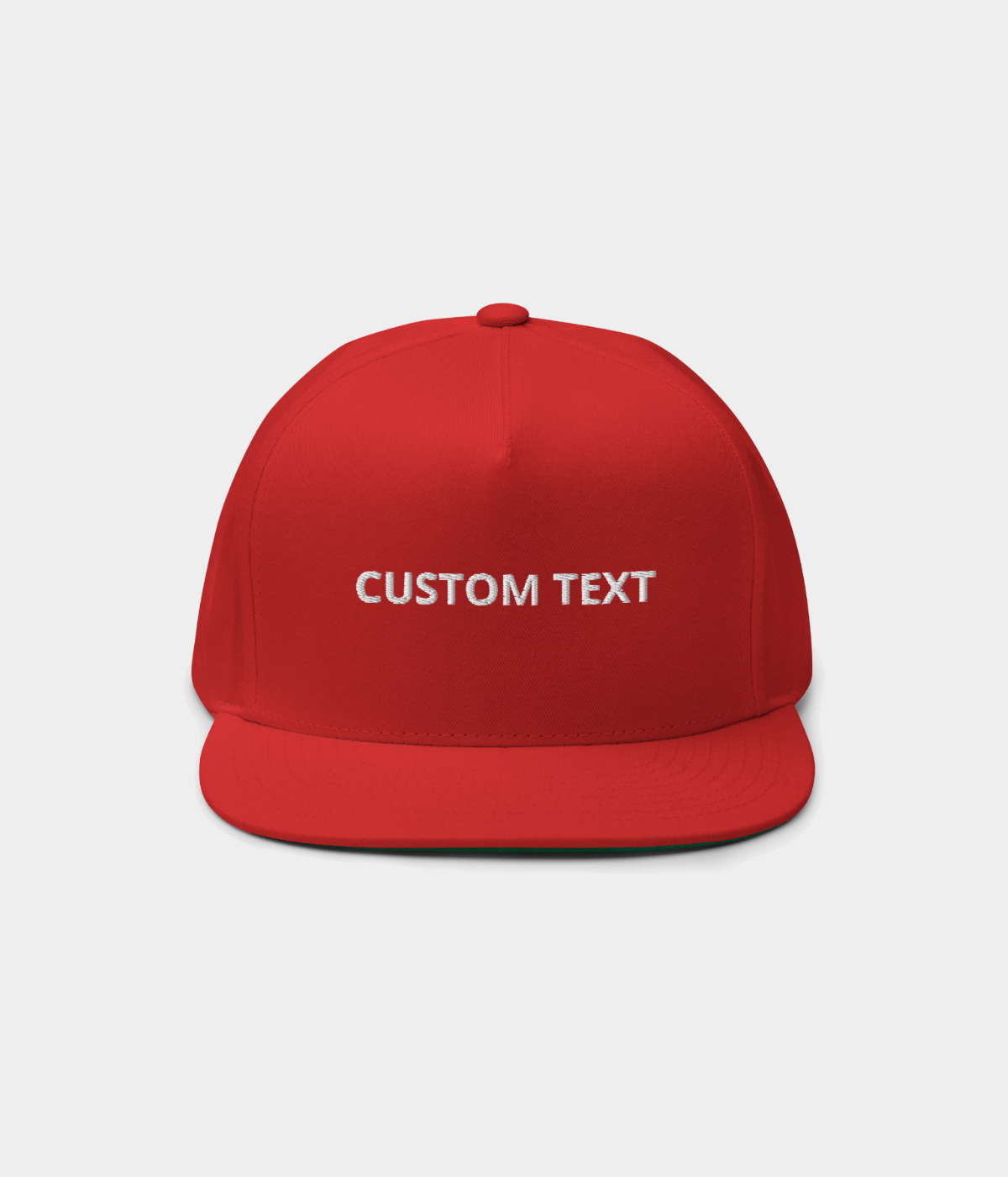 CUSTOM FLAT BILL CAP.-CAPS