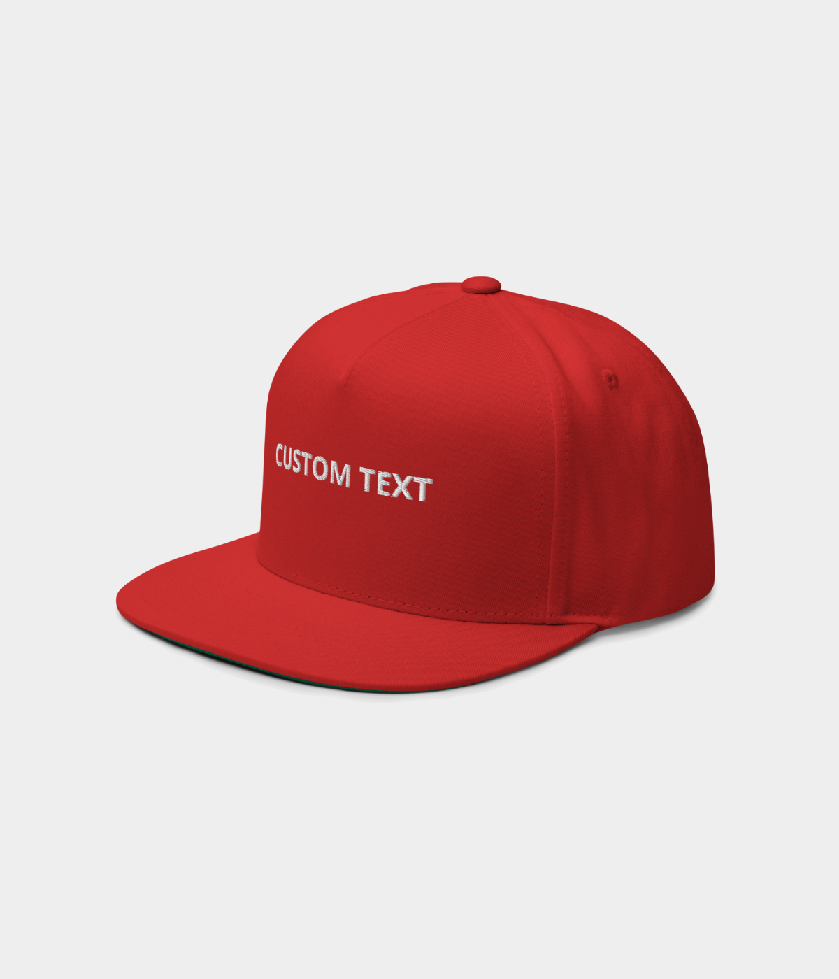 CUSTOM FLAT BILL CAP.-CAPS