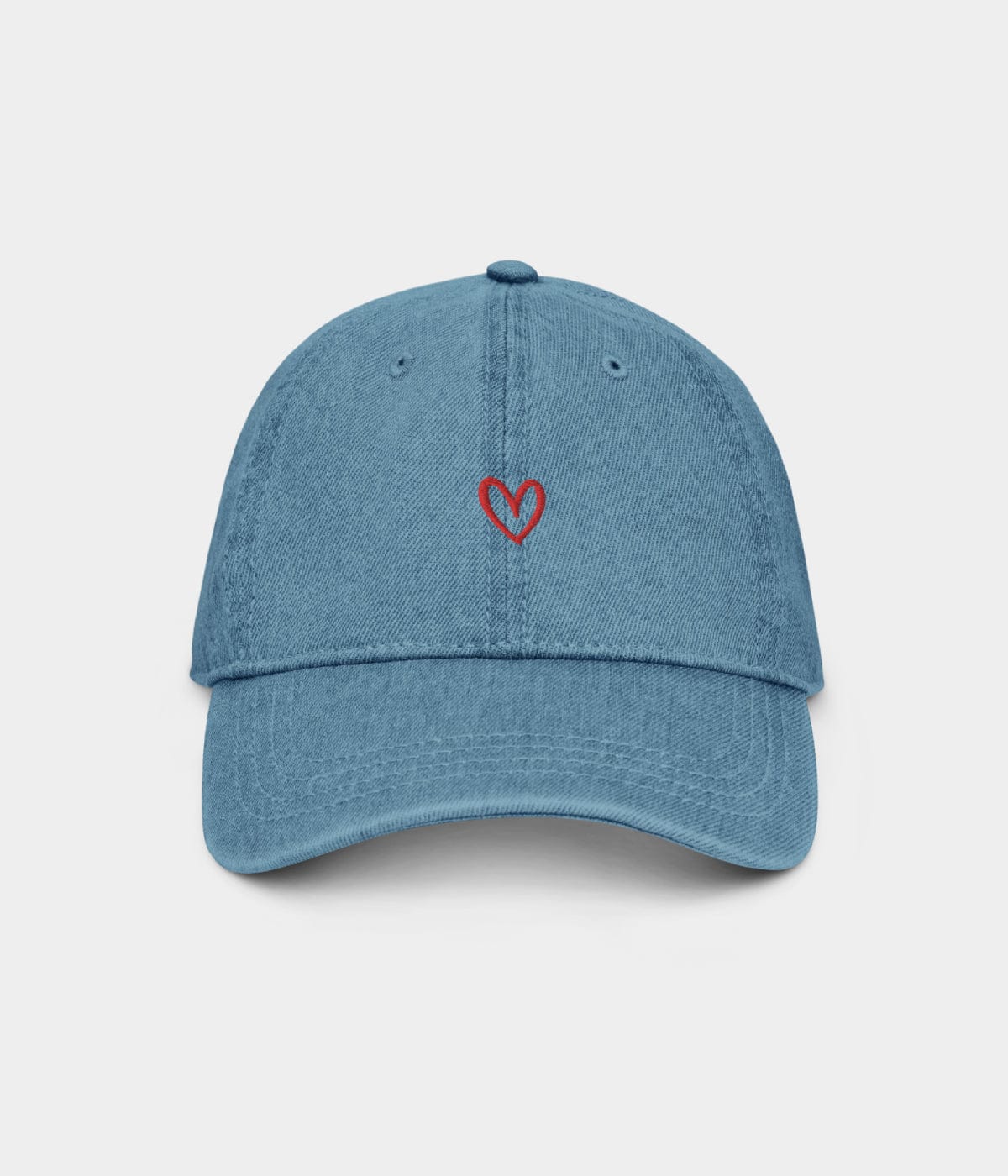 DENIM DRAWN HEART.