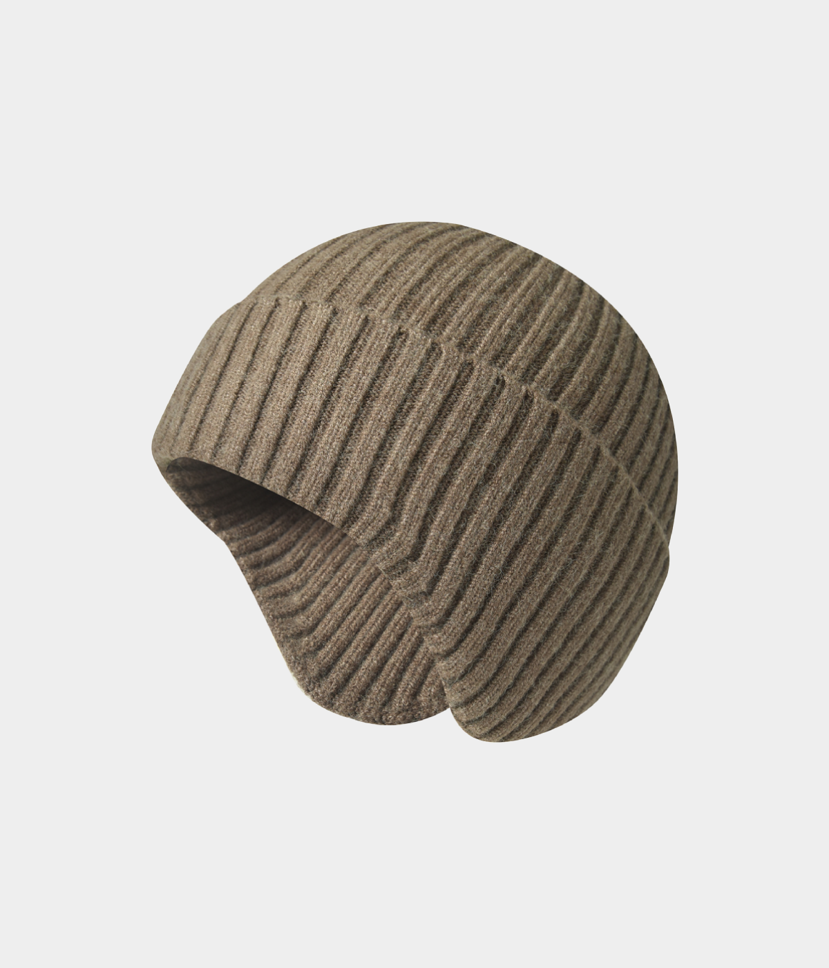 KNIT EARMUFF BEANIE.