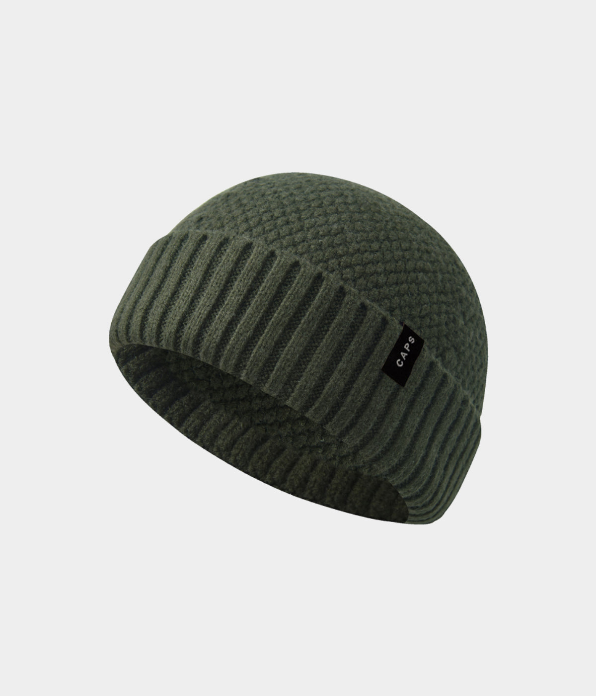LOGO RIBBED FISHERMAN BEANIE.