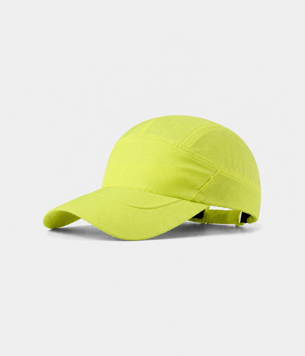 QUICK DRY KEEPER. quick-dry polyester running cap in lime, side view