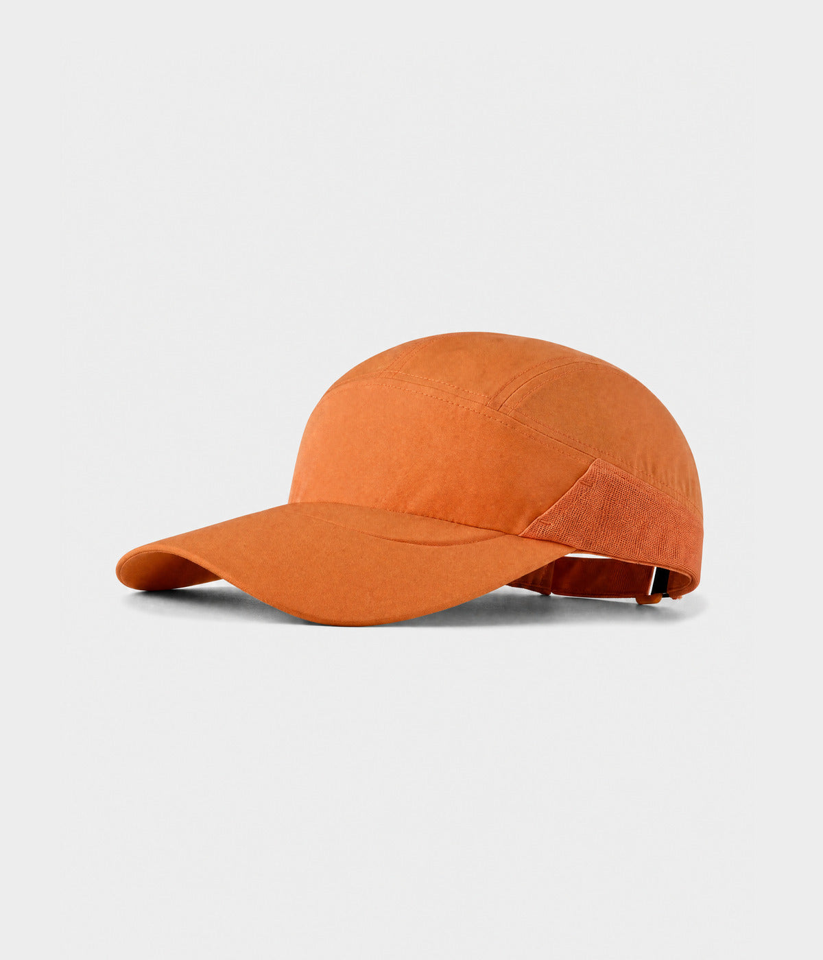 QUICK DRY KEEPER. quick-dry polyester running cap in orange, side view