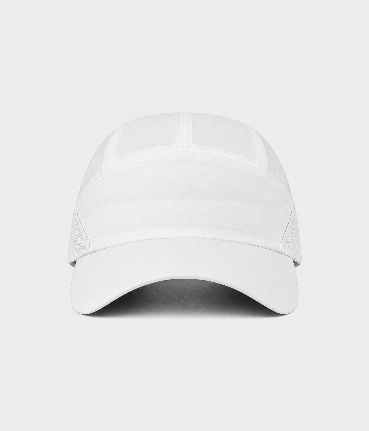 QUICK DRY KEEPER. quick-dry polyester running cap in white, front view