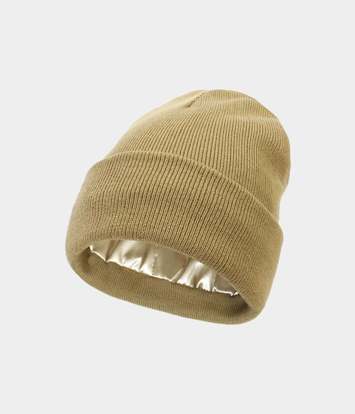SATIN LINED BEANIE.