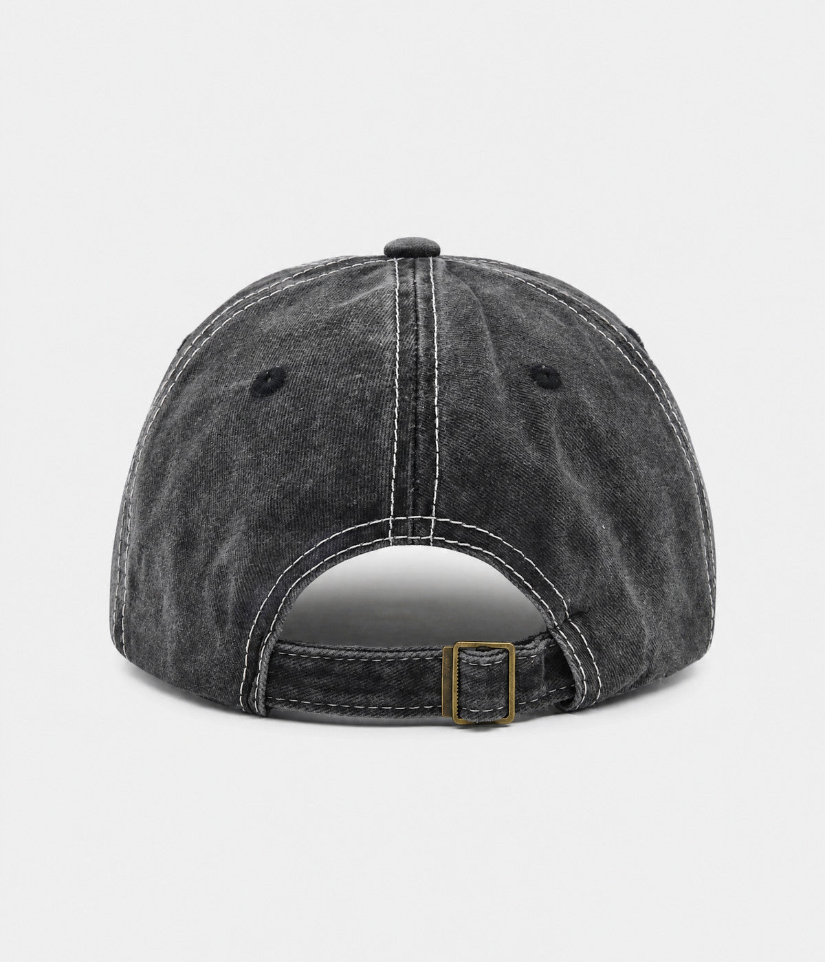 RETRO 1985. washed cotton cap in black, back view