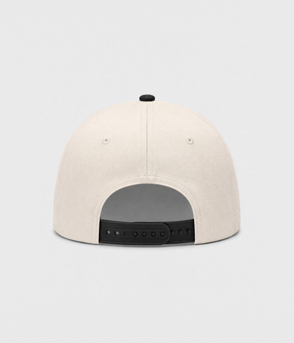HOWDY SNAPBACK. structured cream cotton snapback cap in BLACK, back view