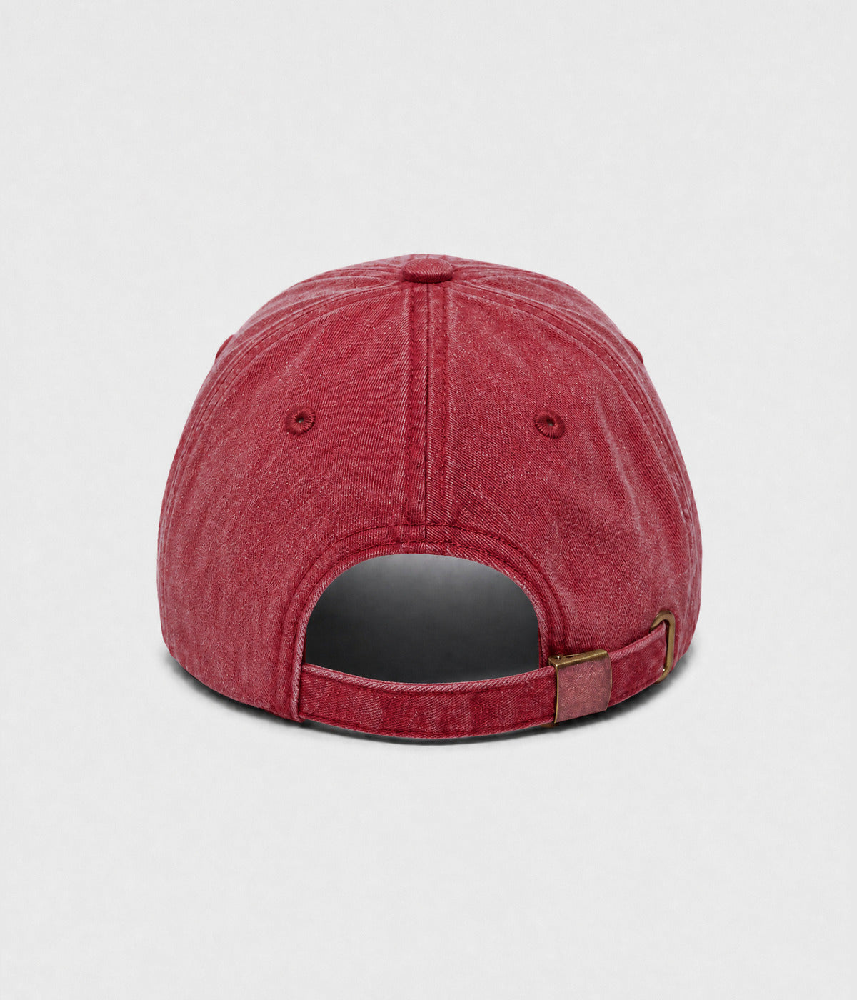 BROOKLYN NY. washed cotton dad cap in red, back view
