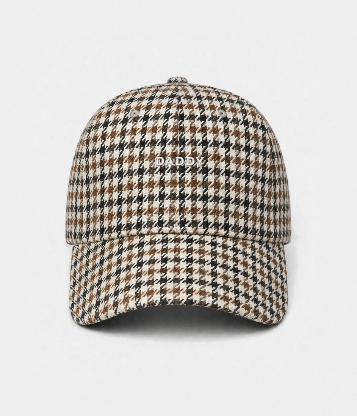 HOUNDSTOOTH DADDY. brown houndstooth cap front