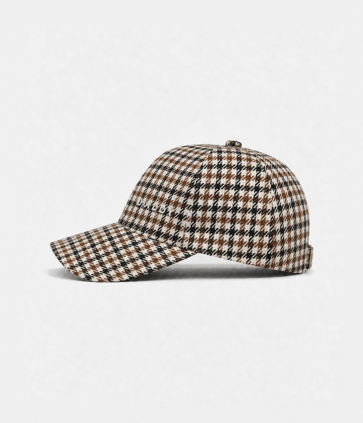 HOUNDSTOOTH DADDY. brown houndstooth cap side