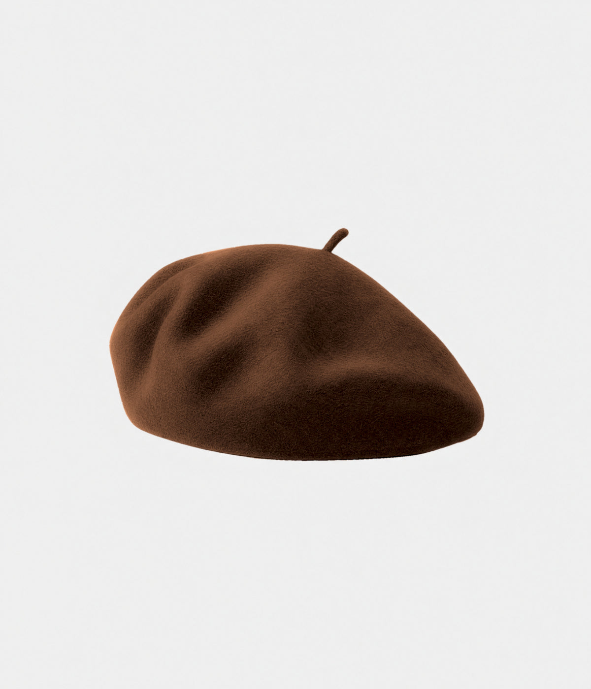 CLASSIC BERET. felt beret in brown, front view