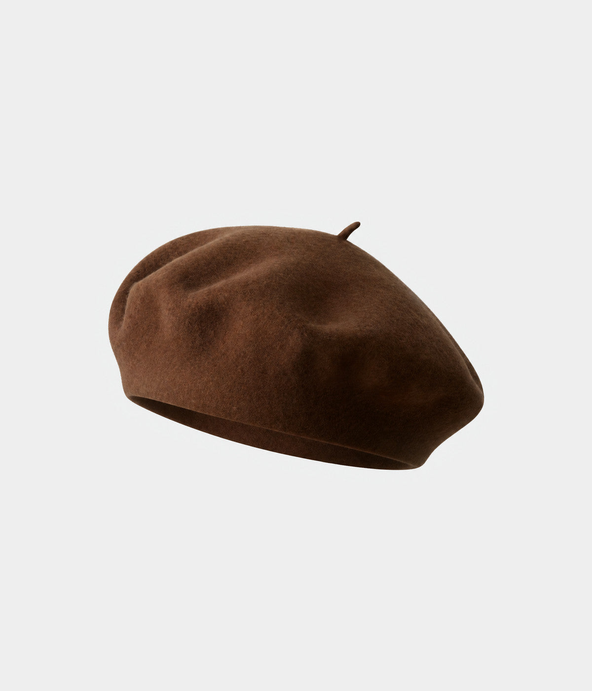 CLASSIC BERET. felt beret in brown, front view