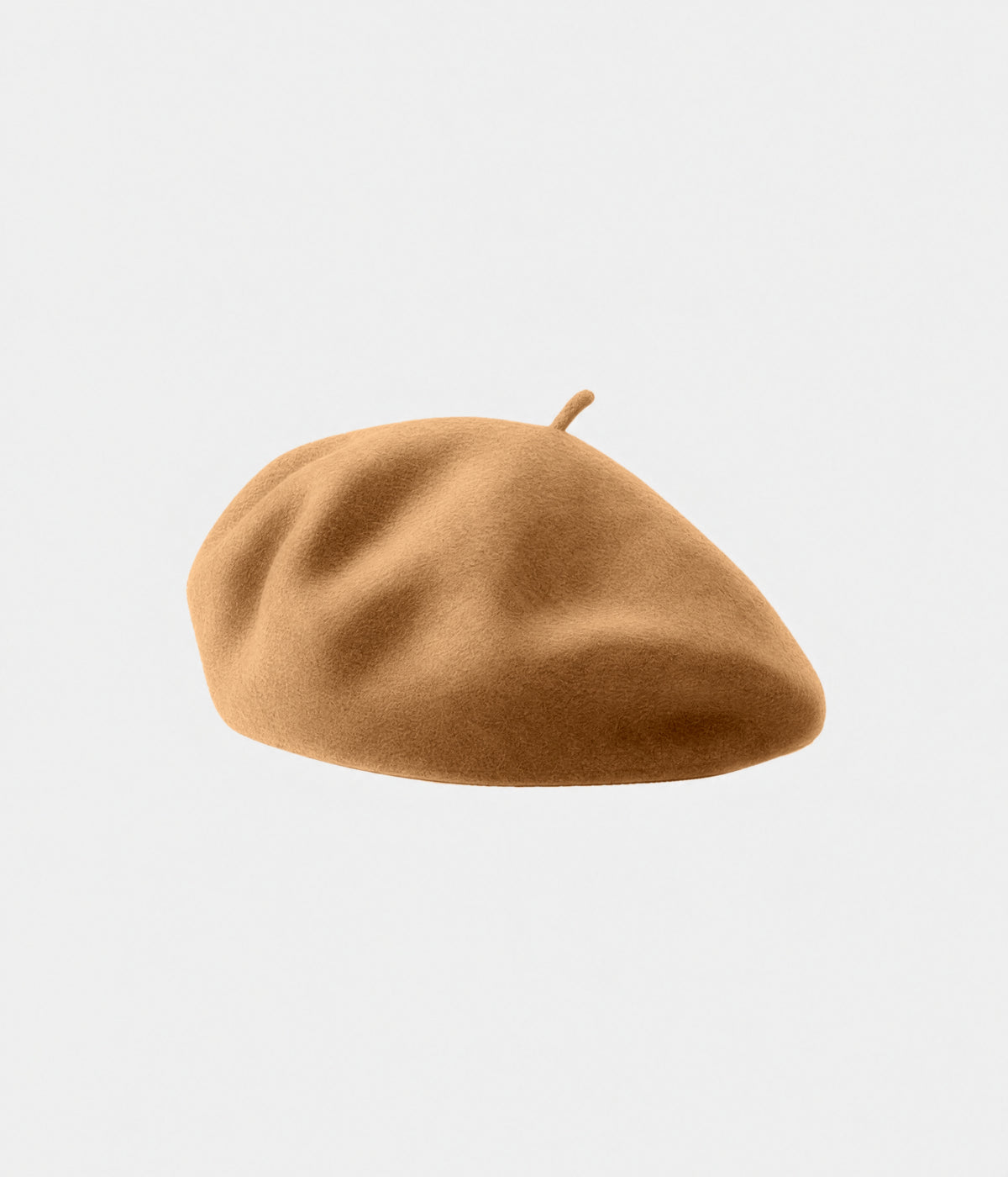 CLASSIC BERET. felt beret in camel, front view