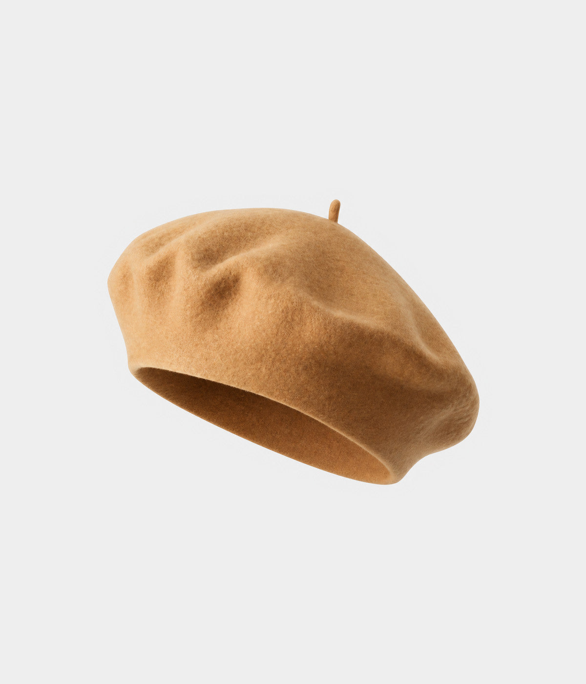 CLASSIC BERET. felt beret in camel, front view