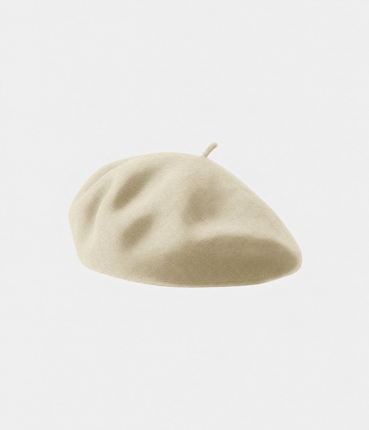 CLASSIC BERET. felt beret in cream, front view