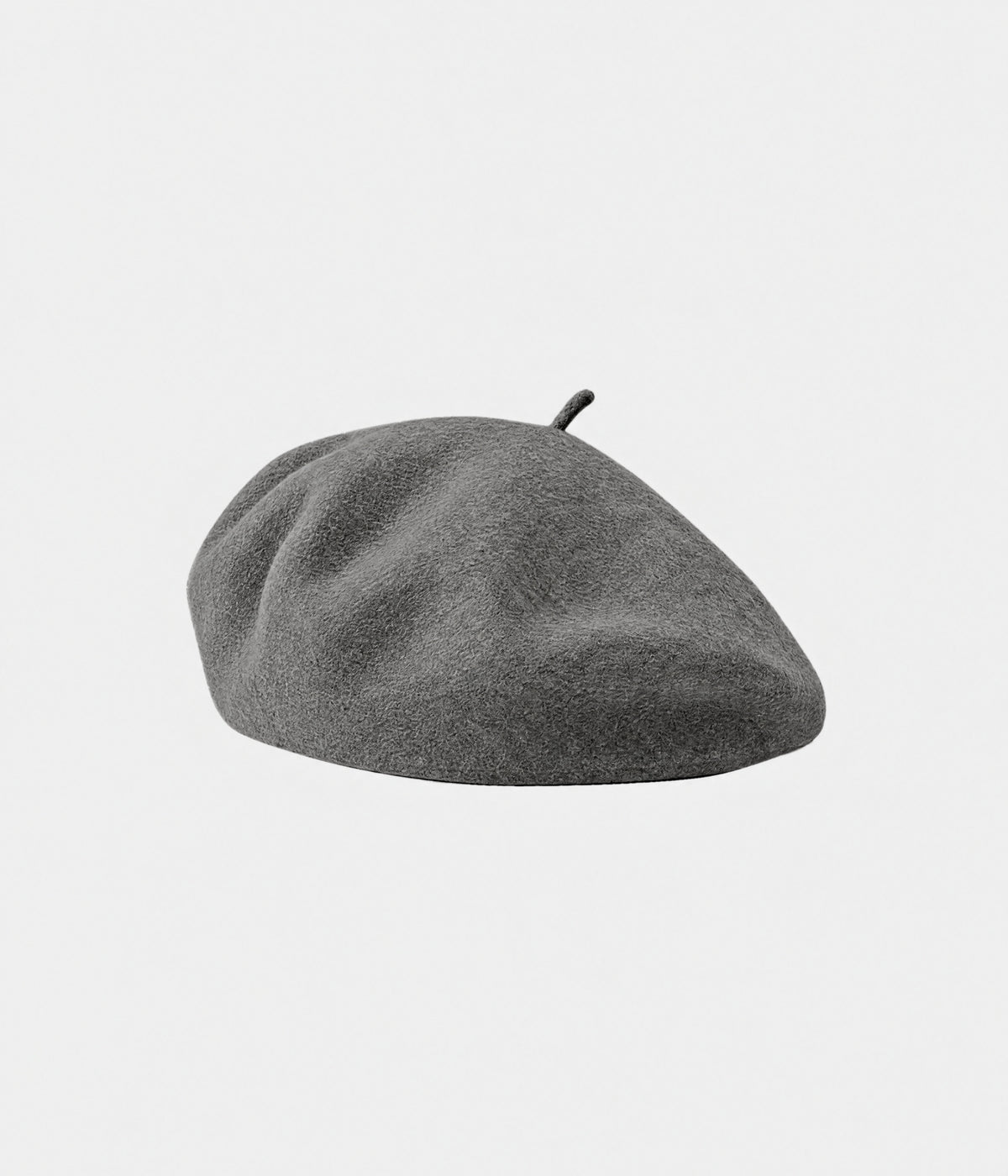 CLASSIC BERET. felt beret in dark gray, front view