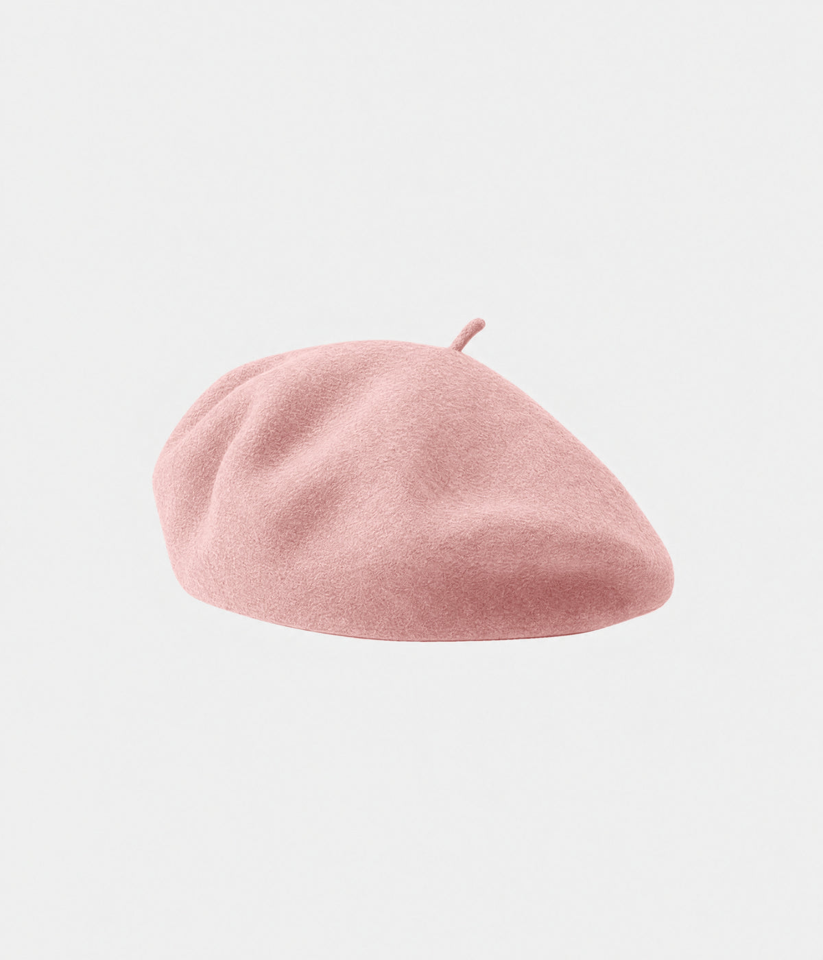 CLASSIC BERET. felt beret in pink, front view