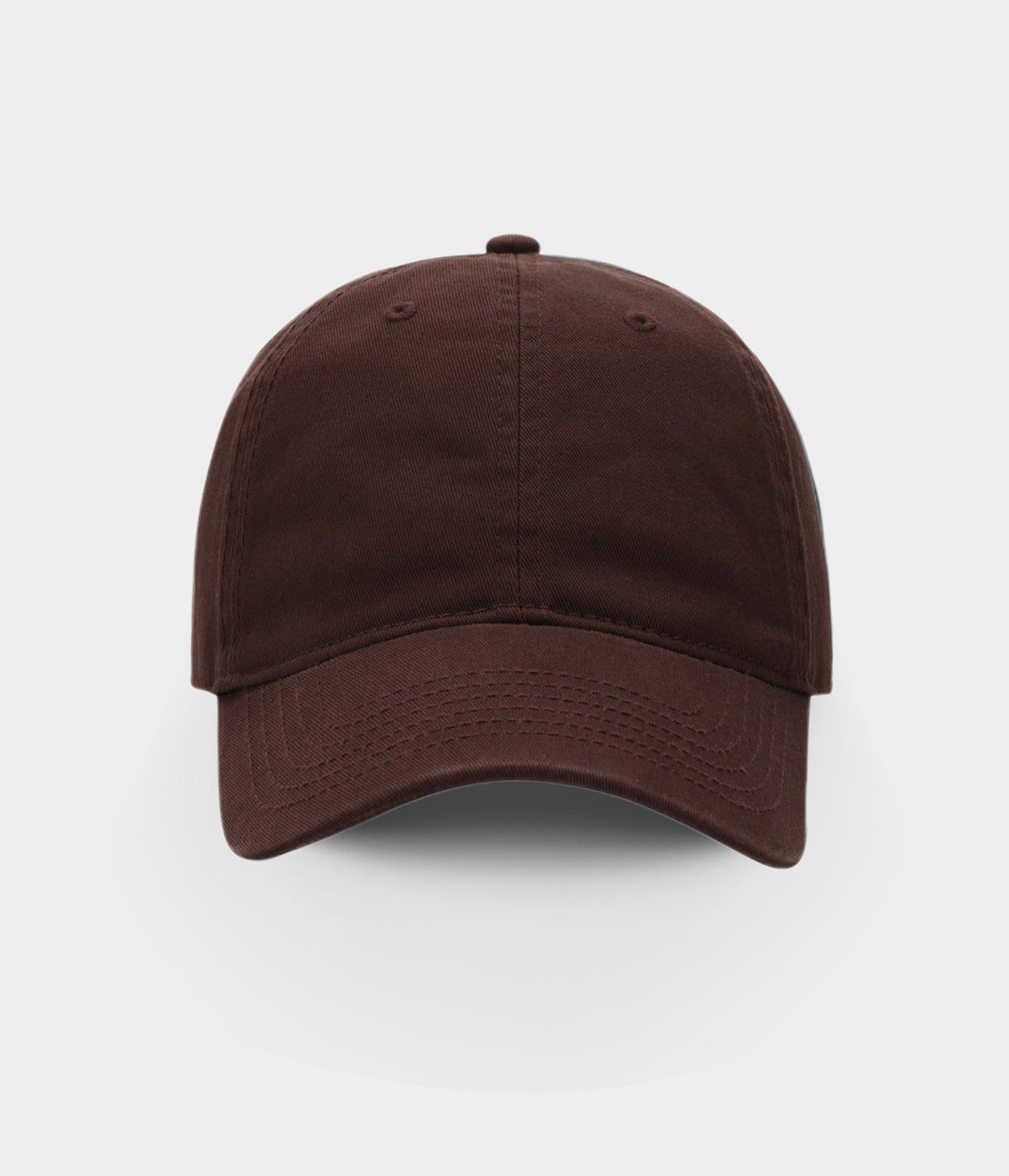 DAD CAP. cotton cap in DARK BROWN, front view