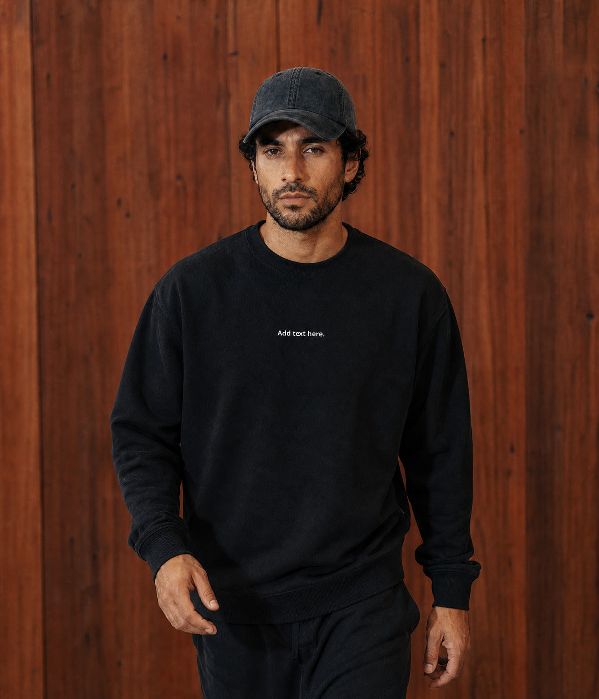 CUSTOM SWEATER. on model