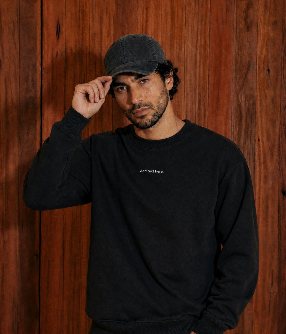 CUSTOM SWEATER. on model