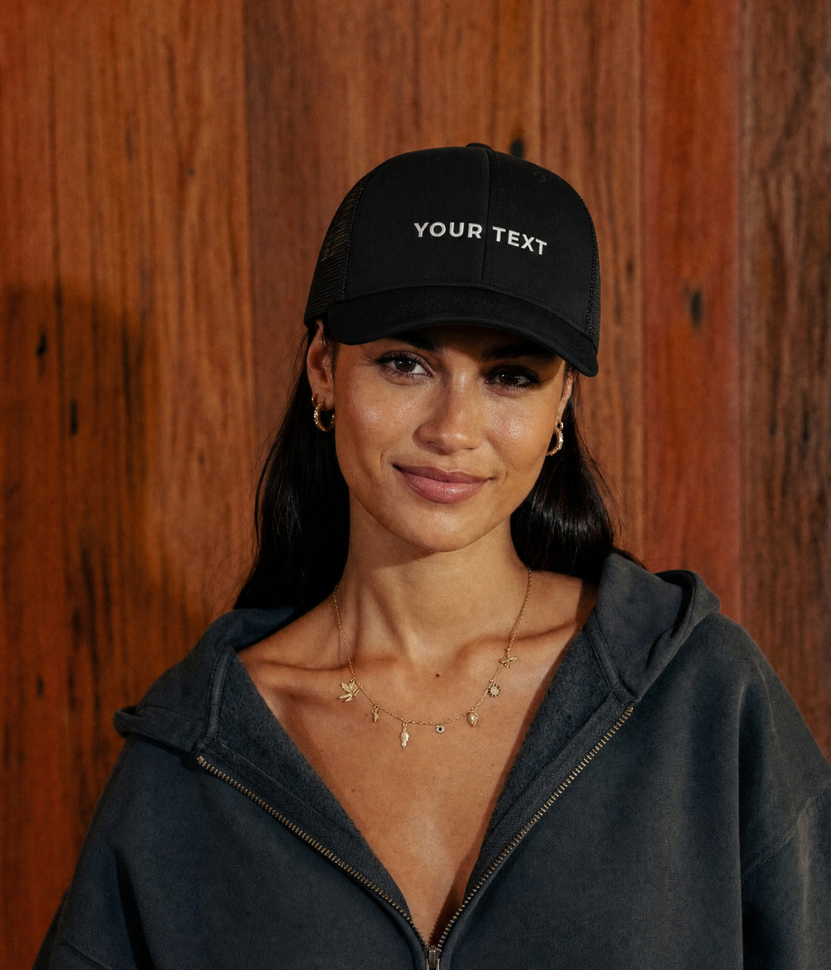CUSTOM TRUCKER. — BLACK worn