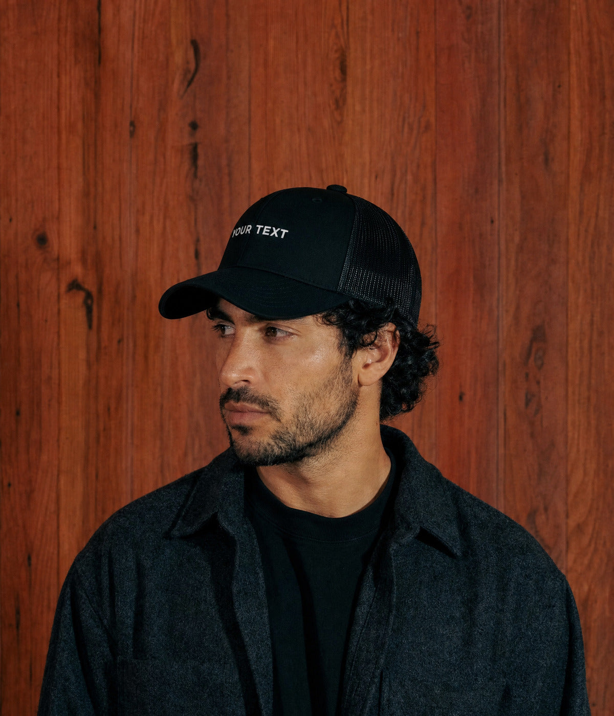 CUSTOM TRUCKER. — BLACK worn
