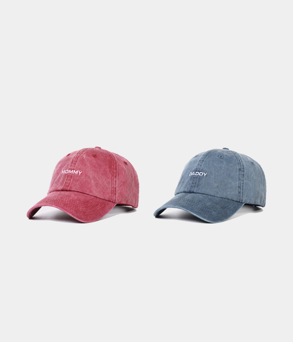 THE PARENT DUO. — RED + NAVY, side view