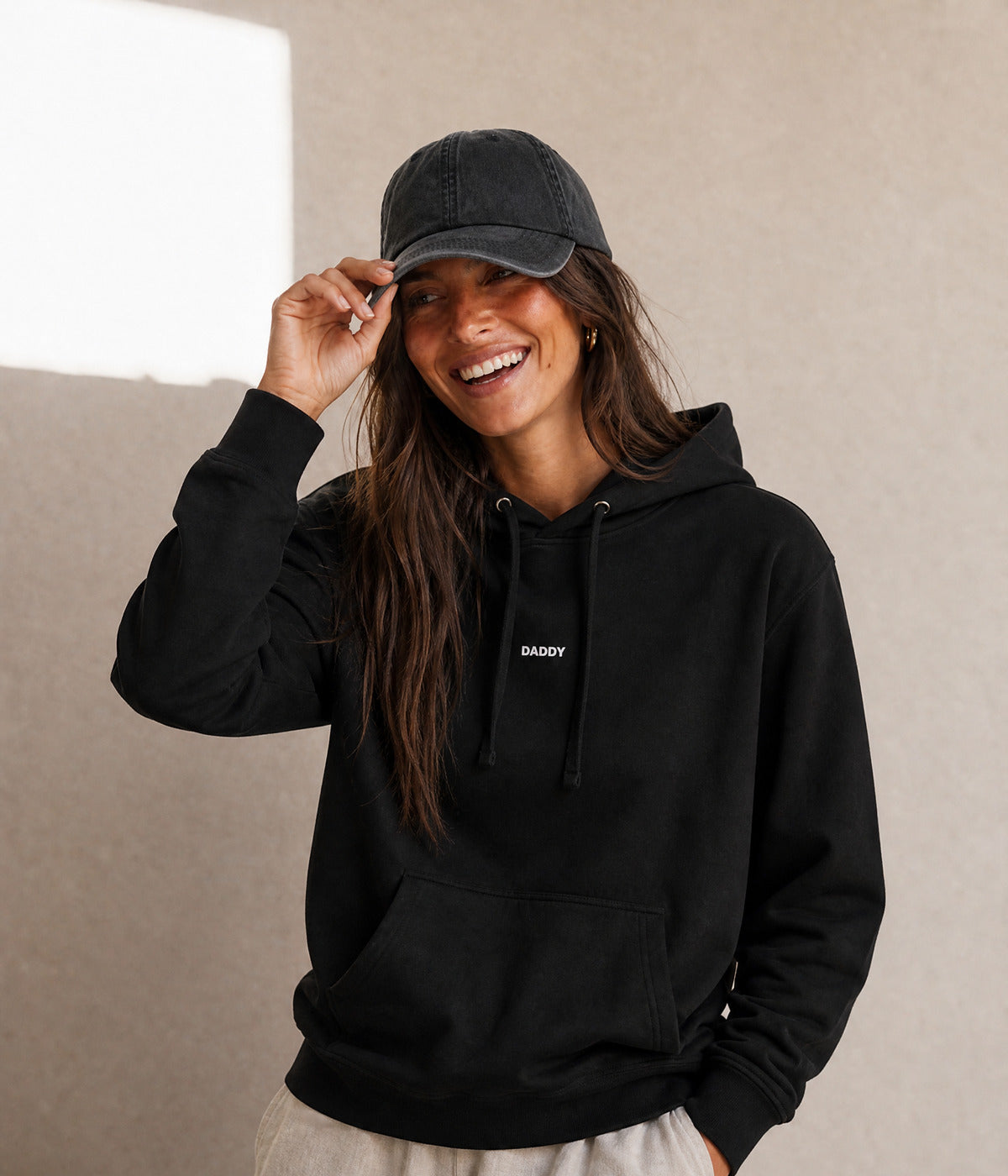DADDY HOODIE. on model