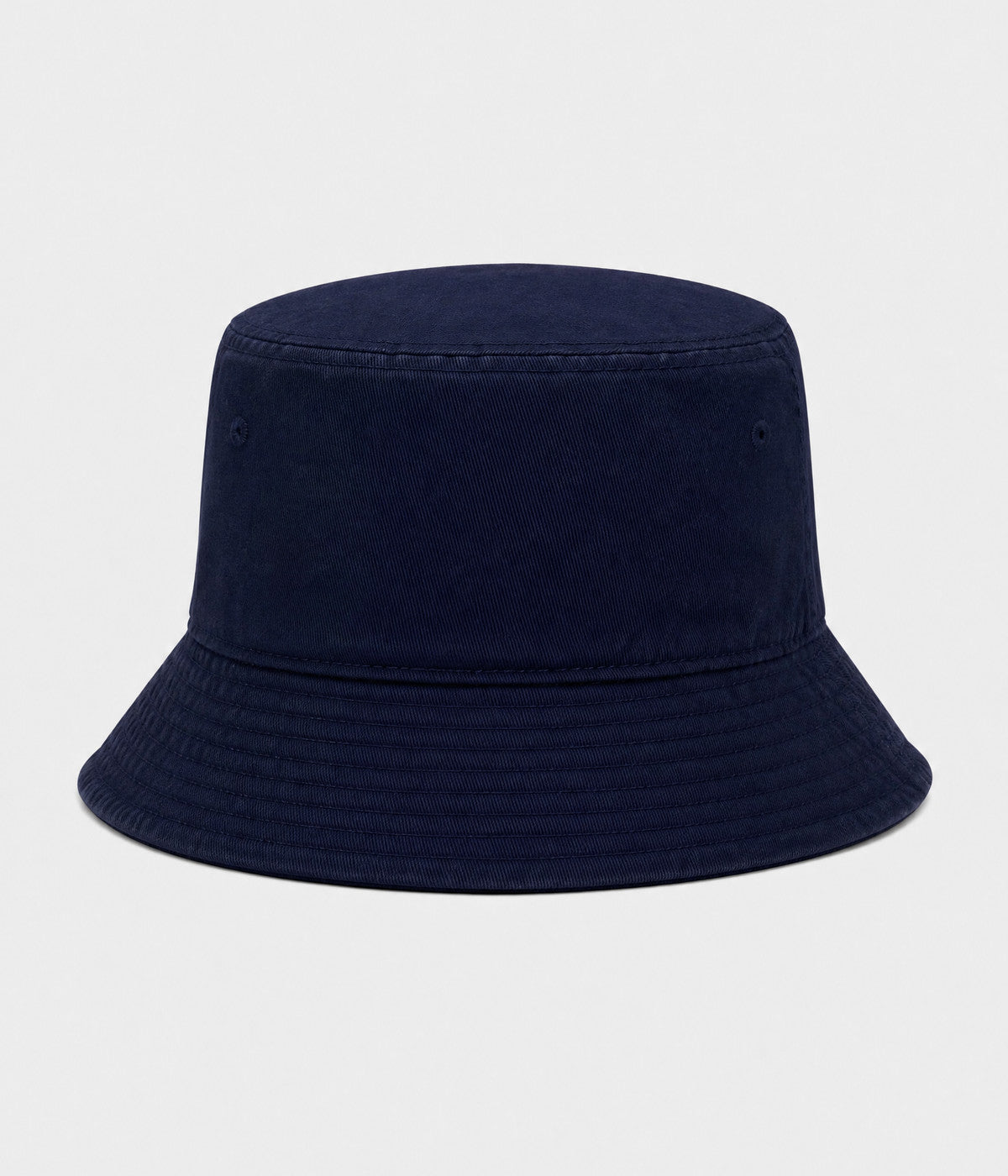 WASHED COTTON BUCKET. washed cotton bucket hat in navy, front view