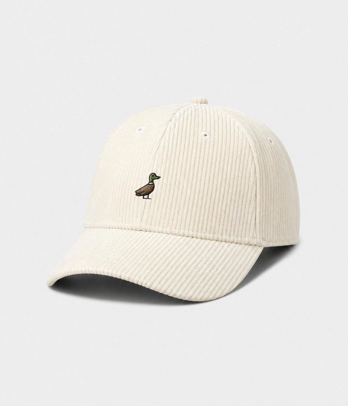 CORDUROY DUCK. cotton corduroy cap in CREAM, side view