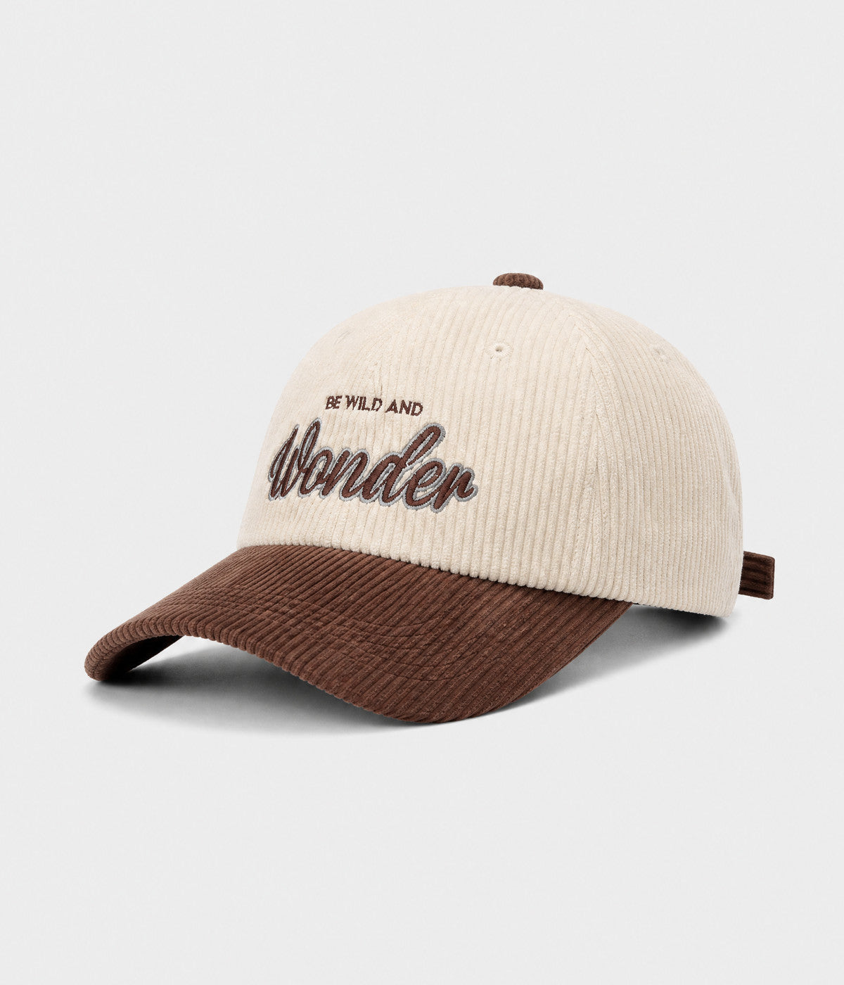 WONDER. corduroy cap in BROWN, side view