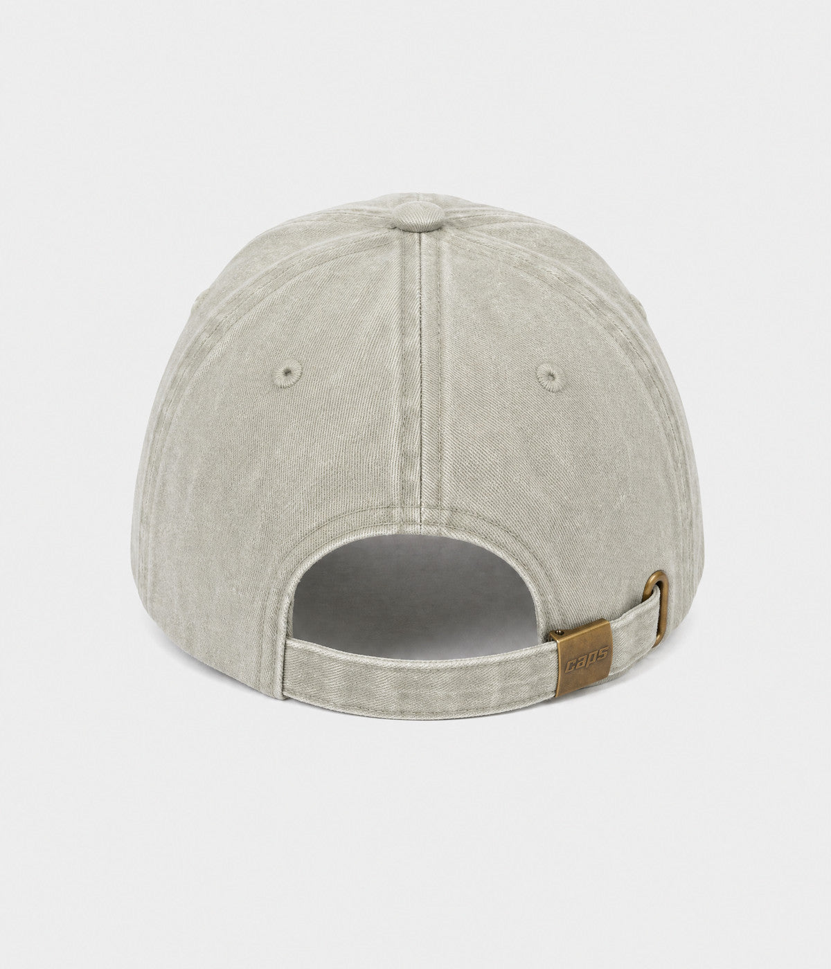 WASHED YES. washed cotton dad cap in GRAYISH SHEEN, back view