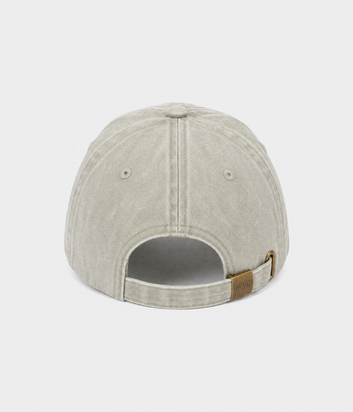 WASHED YES. washed cotton dad cap in GRAYISH SHEEN, back view