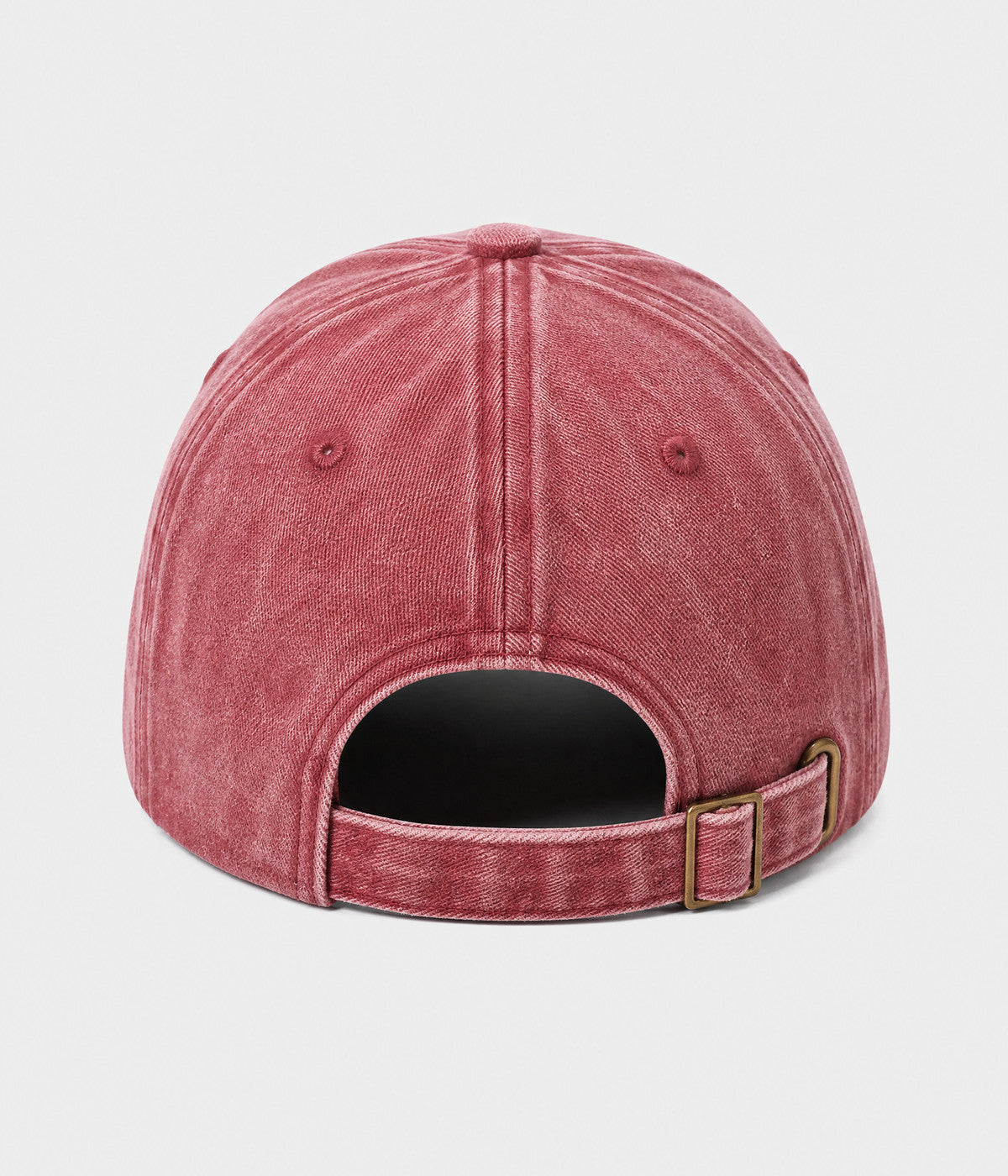 GOOD THINGS TAKE TIME. washed cotton dad cap in red, back view