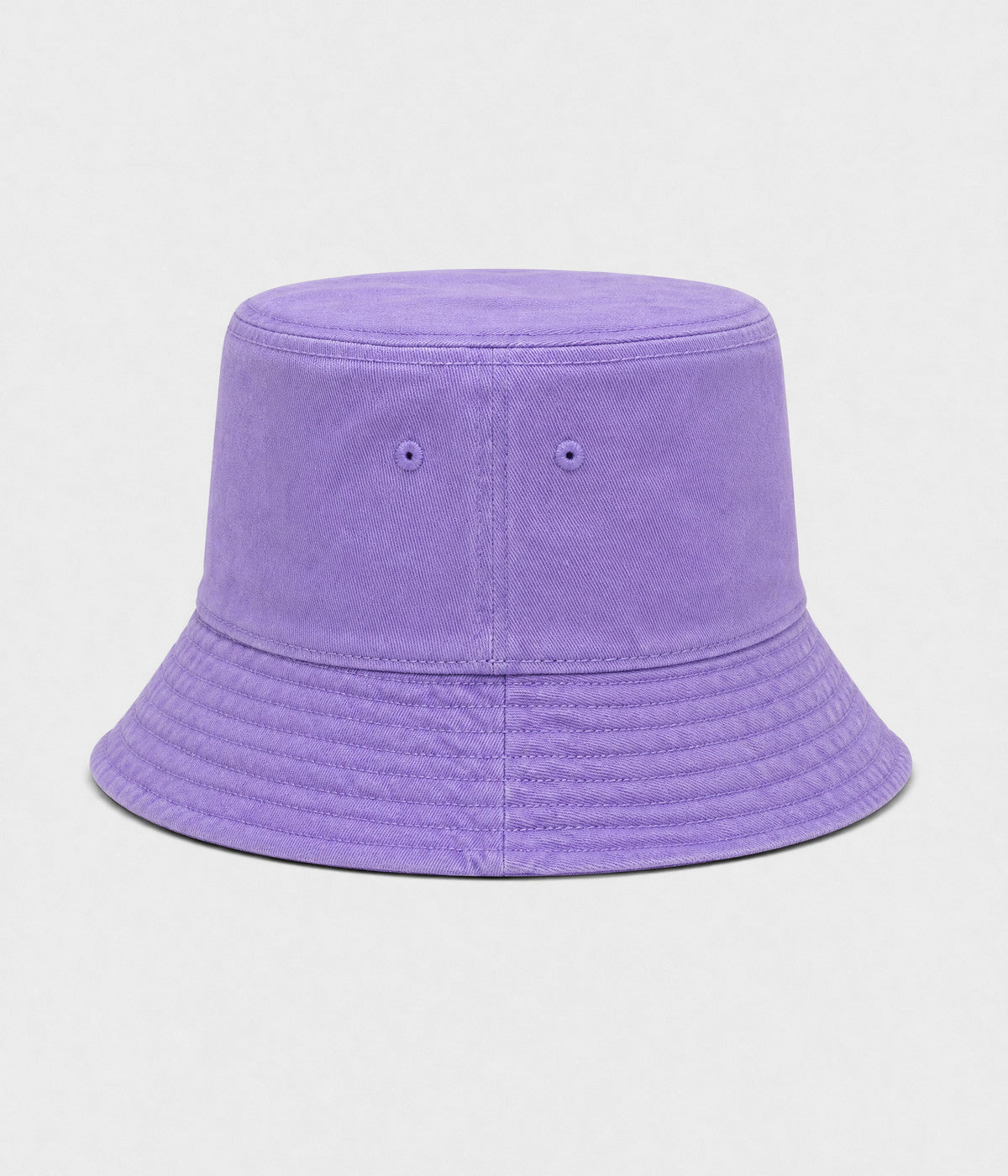WASHED COTTON BUCKET. washed cotton bucket hat in purple, front view