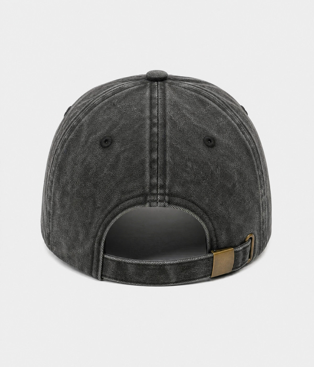 FAITH CROSS. washed cotton cap in BLACK, back view