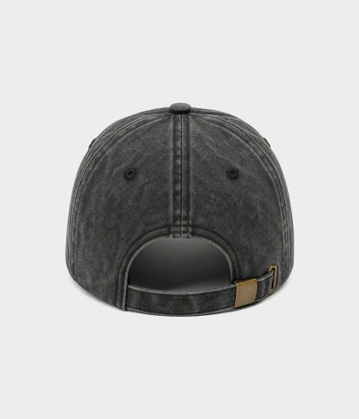 FAITH CROSS. washed cotton cap in BLACK, back view