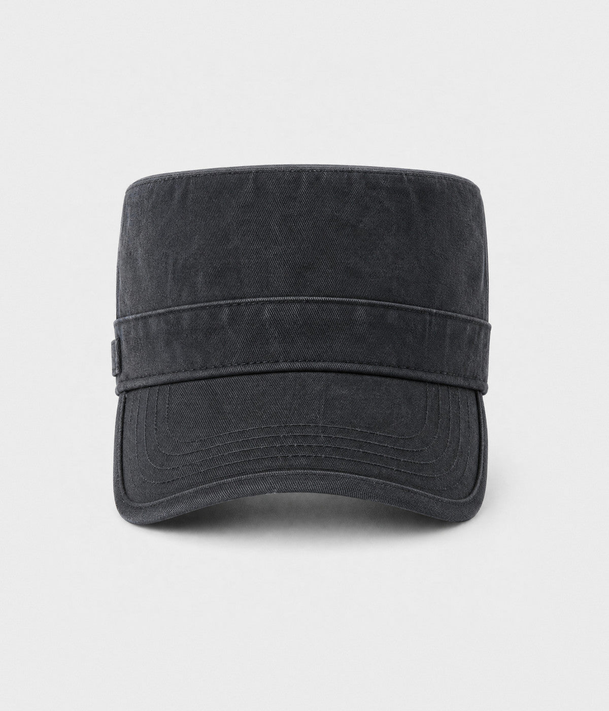 WASHED CADET. washed cotton cadet cap in BLACK, front view
