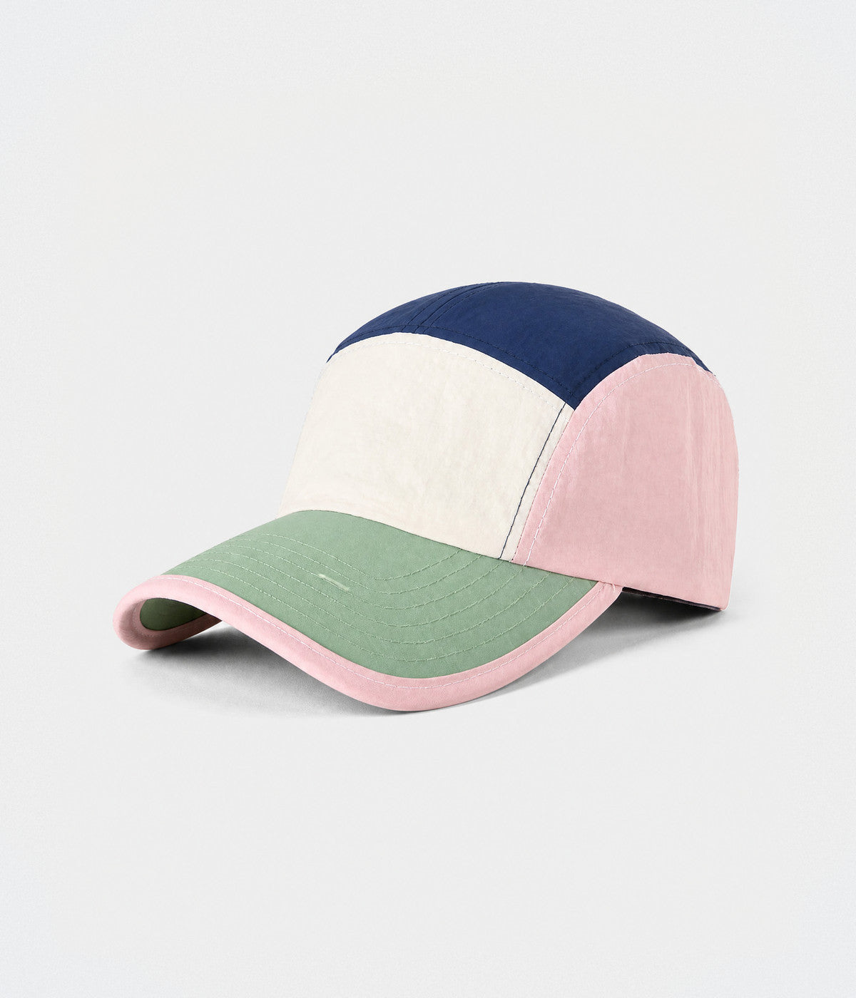 PATCHWORK CAMP. quick-dry patchwork cap in PINK, side view