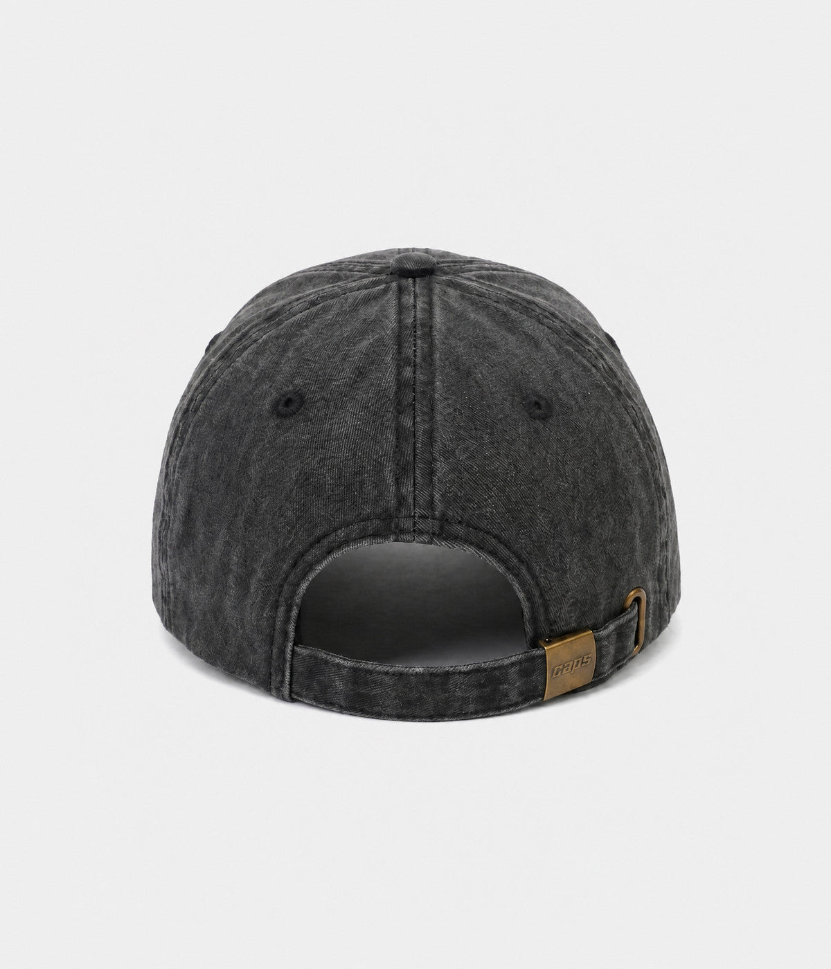 WASHED AMORE. washed cotton dad cap in BLACK, back view