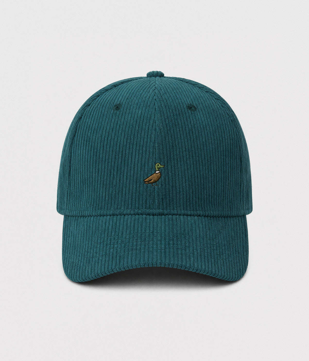 CORDUROY DUCK. cotton corduroy cap in GREEN, front view