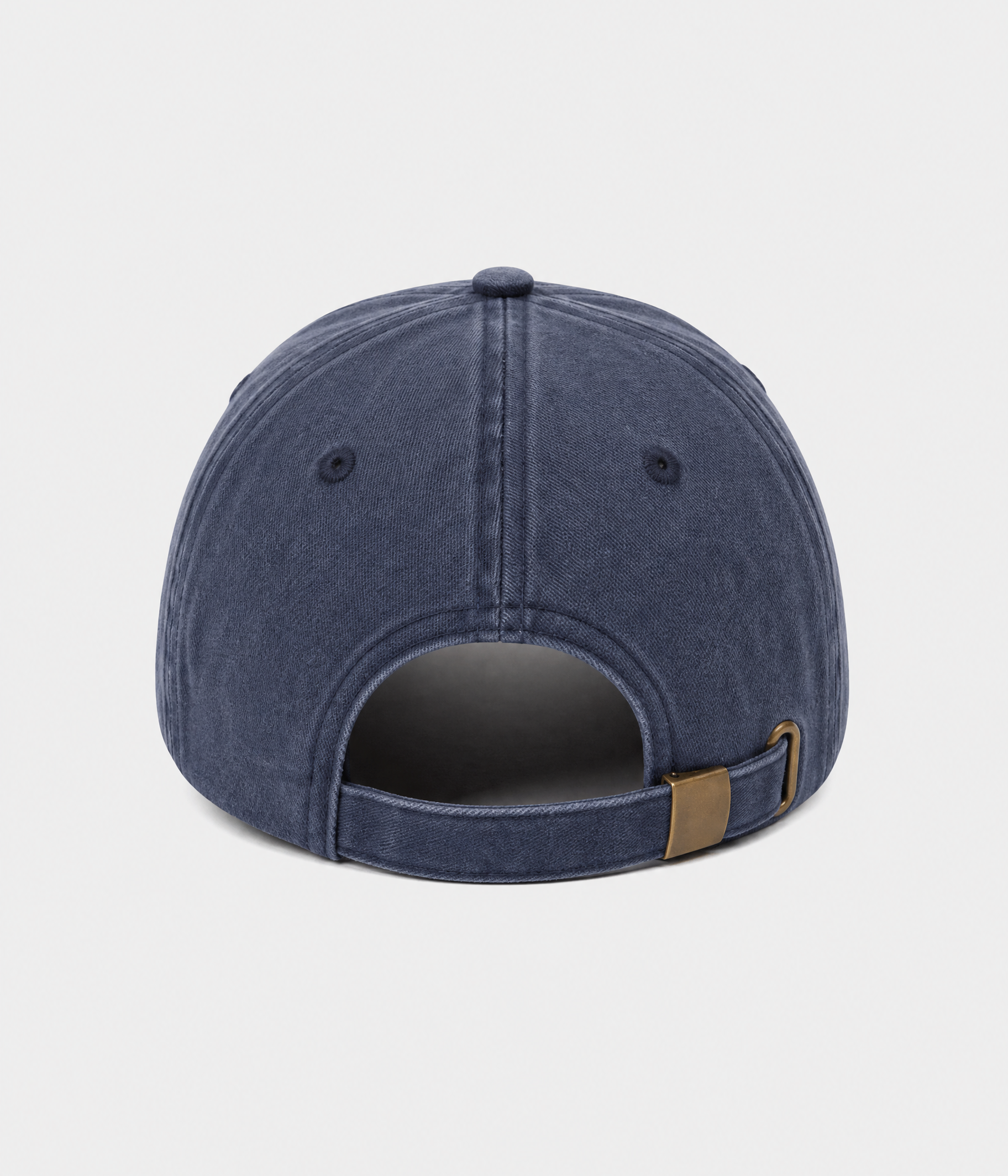 OVERSTIMULATED. washed cotton dad cap in navy, back view