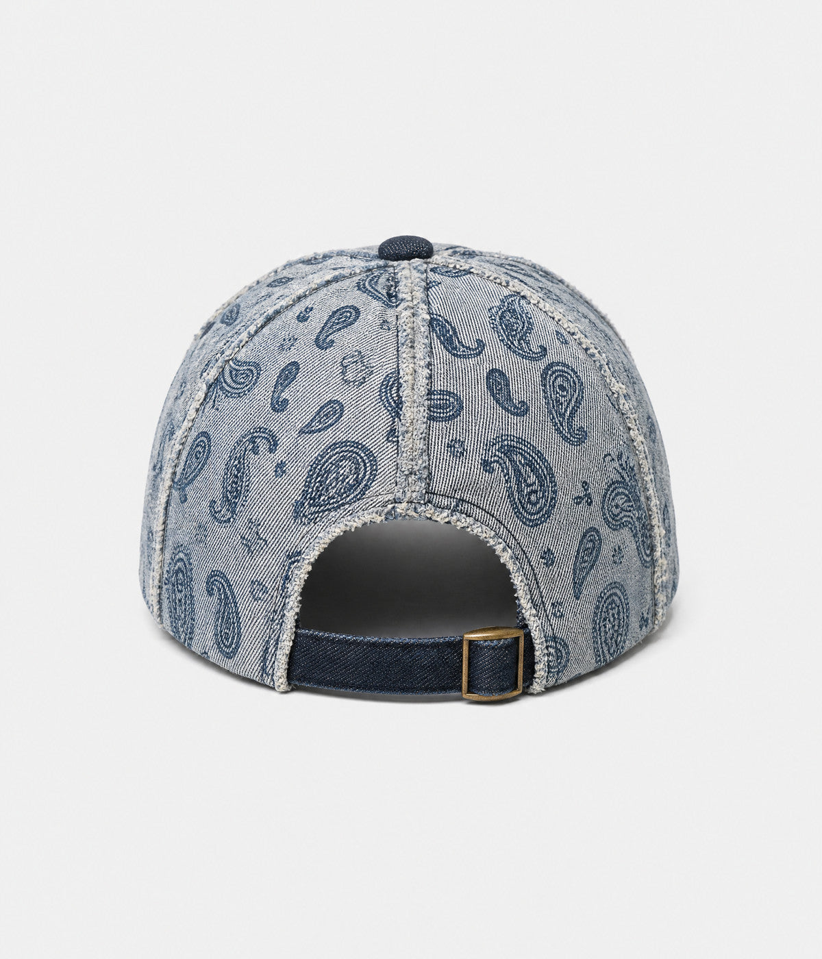 WASHED PAISLEY. washed denim paisley cap in NAVY, back view