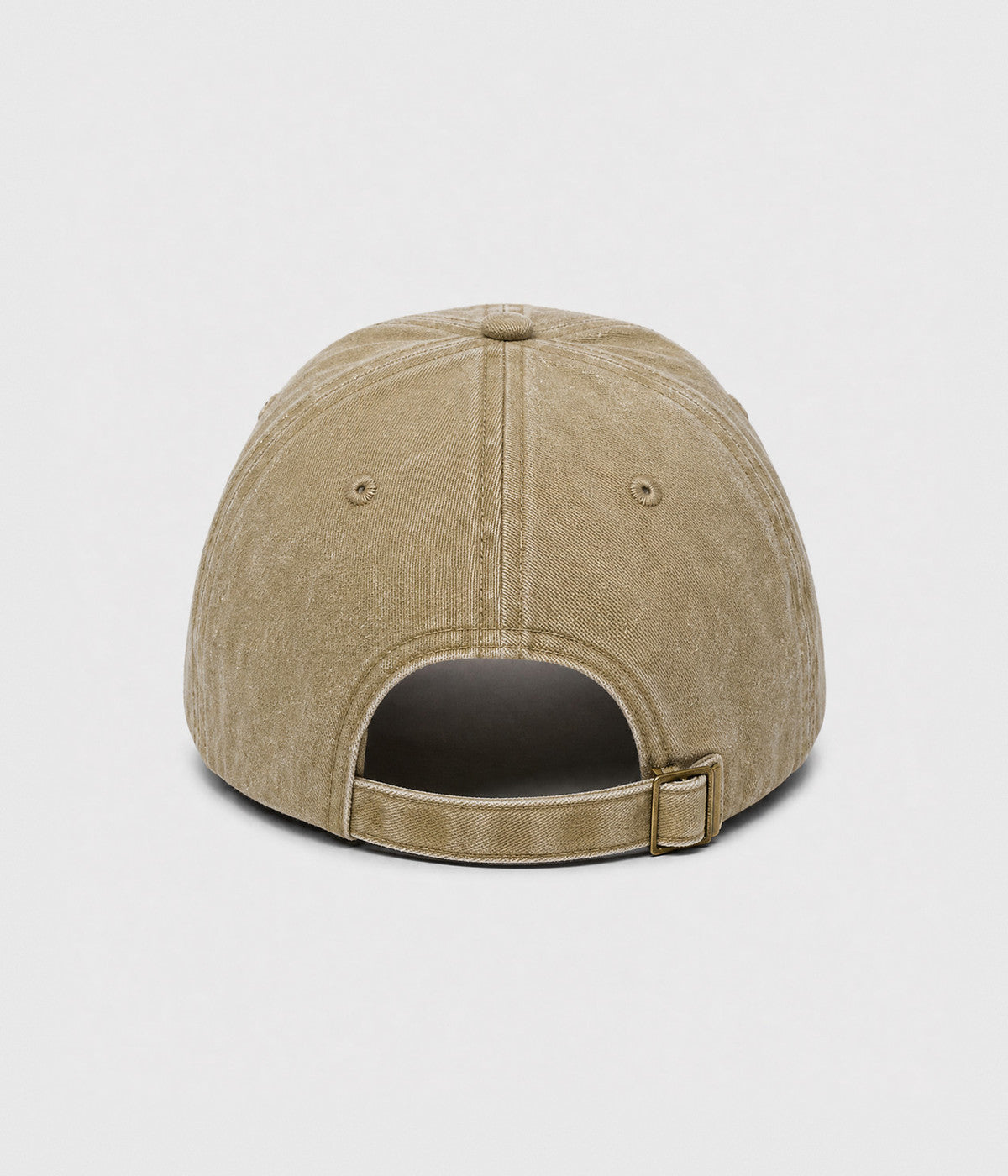 WASHED MUSHROOM. washed cotton cap in KHAKI, back view