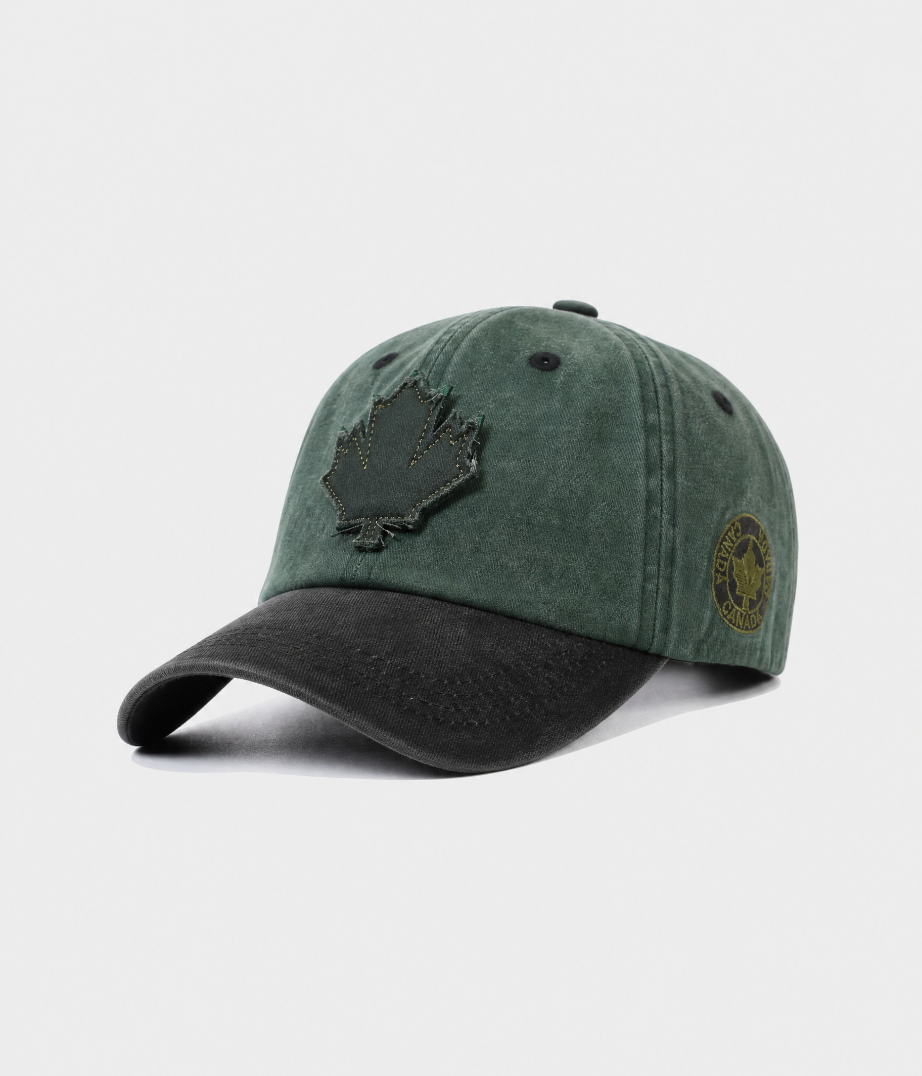 WASHED MAPLE PATCH. green black side